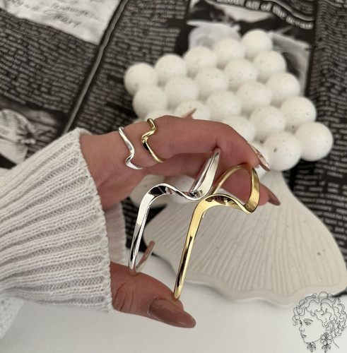 ست انگشتر و دستبند موج