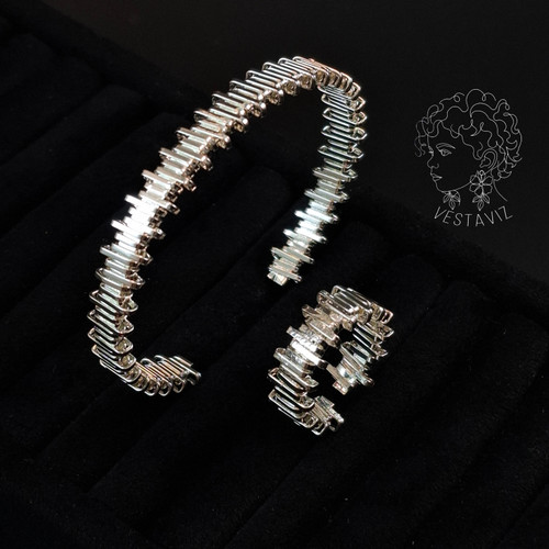 ست بنگل و انگشتر طرح شاخه