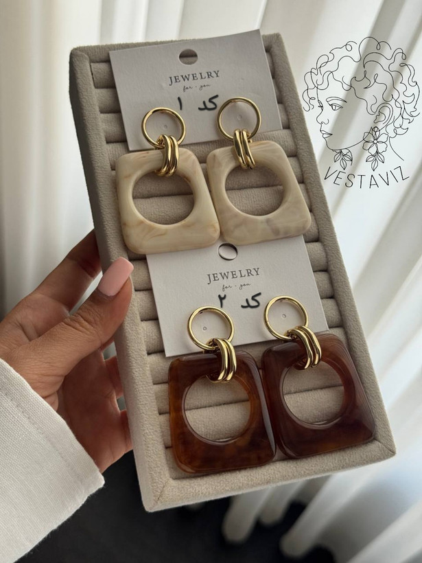 گوشواره میناکاری آویزدار